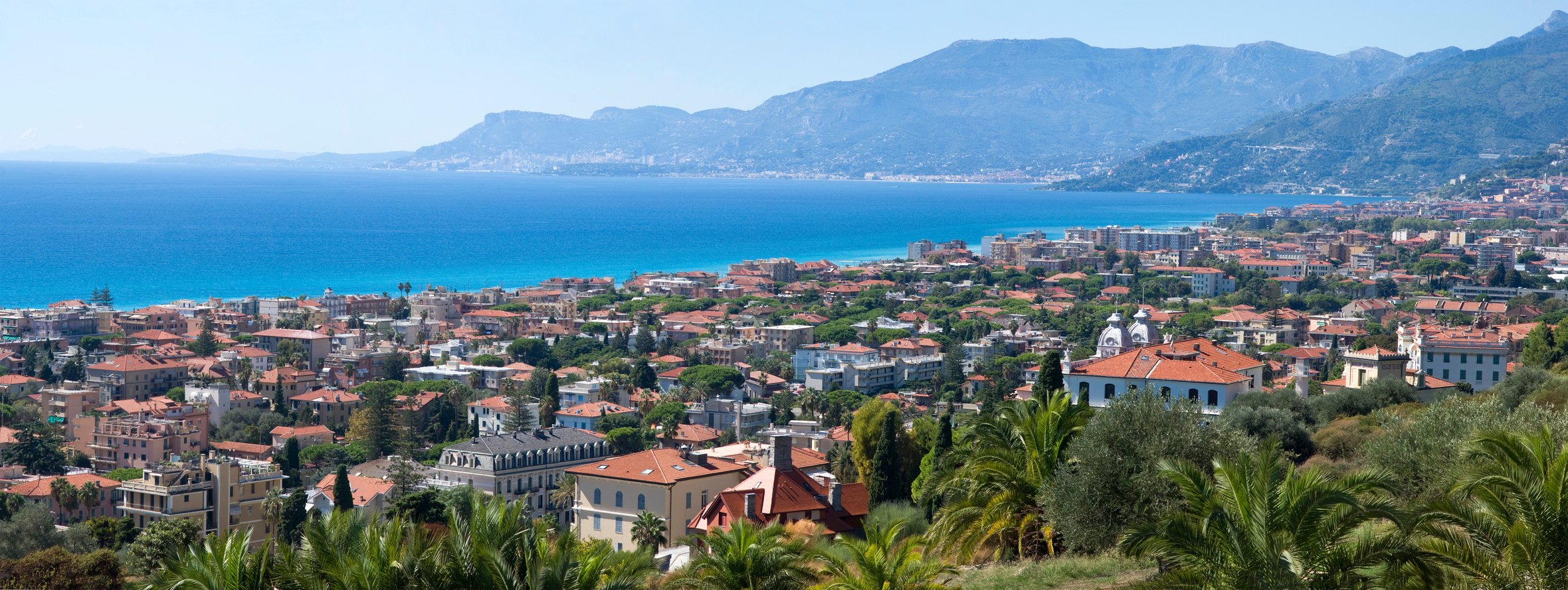 Panorama of Bordighera, Italian Riviera